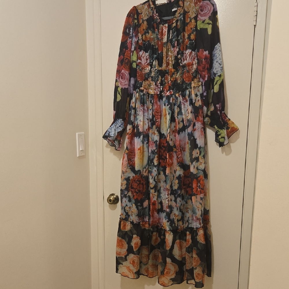 Women's Floral Maxi Dress Sz L
